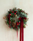Red and Burgundy Floral Berries Wreath